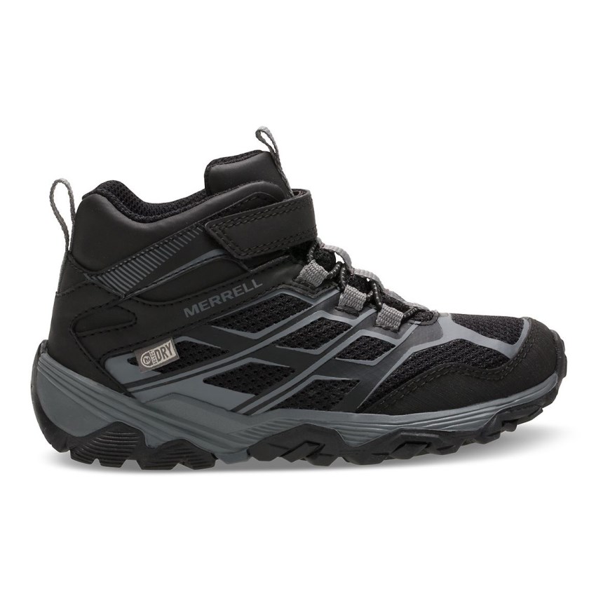 Bottes Merrell Moab FST Mid A/C Waterproof Noir Enfant | C.A.UJQZ